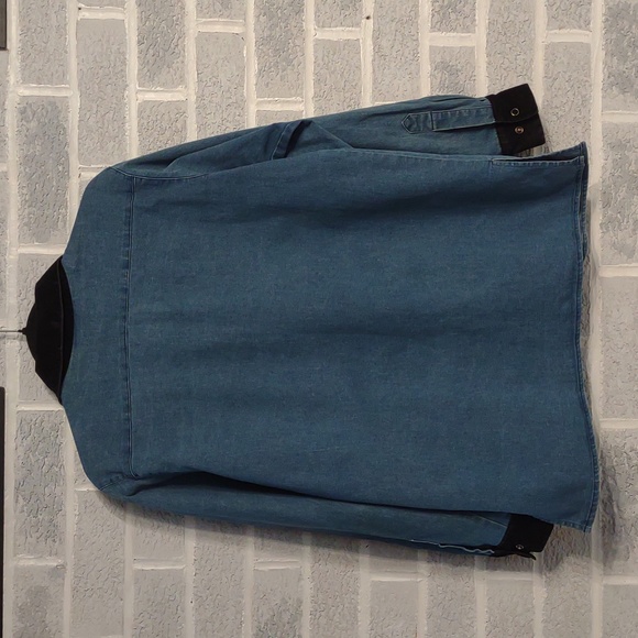 Vintage Victor Costa Women's Denim with Black Velvet Trim Beaded Jacket Small - Picture 2 of 16